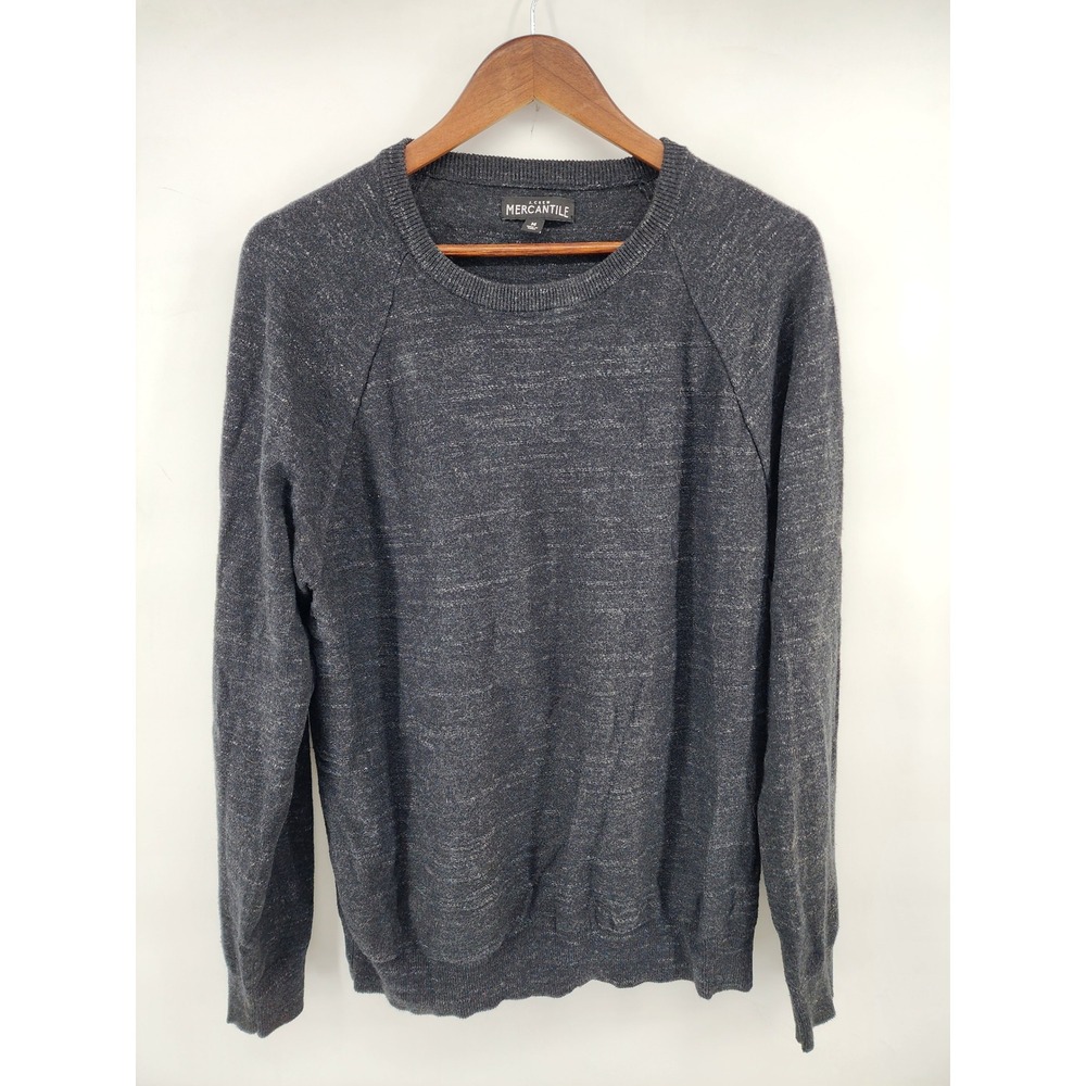 J.Crew Mercantile Charcoal Grey Raglan Long Sleeve Pullover Sweater Size M